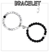 2er Set Magnetische Partnerarmbänder – Naturstein Perlenarmband für Paare & Freundschaft