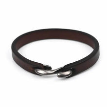 Echtes Lederarmband für Herren – Klassisches Cuff Wristband in Schwarz, Braun oder Orange