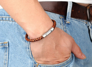 Hochwertiges Lederarmband für Herren – Multicolor & Multisize mit Edelstahl-Button