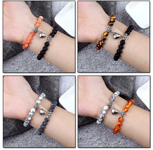 2er Set Magnetische Partnerarmbänder – Naturstein Perlenarmband für Paare & Freundschaft