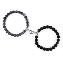 2er Set Magnetische Partnerarmbänder – Naturstein Perlenarmband für Paare & Freundschaft