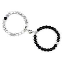 2er Set Magnetische Partnerarmbänder – Naturstein Perlenarmband für Paare & Freundschaft