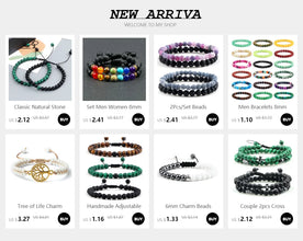 2er Set Magnetische Partnerarmbänder – Naturstein Perlenarmband für Paare & Freundschaft