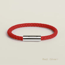 Handgewebtes Lederarmband mit Edelstahl-Button – Klassisches Unisex-Design in 15 Farben