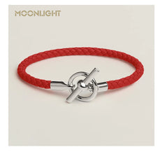 MOONLIGHT Lederarmband mit OT-Lock – Klassisches Unisex Couples Bracelet aus Echtleder