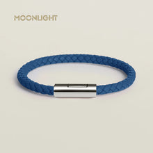 Handgewebtes Lederarmband mit Edelstahl-Button – Klassisches Unisex-Design in 15 Farben