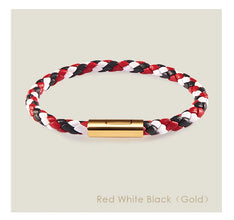 Handgewebtes Lederarmband mit Edelstahl-Button – Klassisches Unisex-Design in 15 Farben