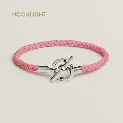 MOONLIGHT Lederarmband mit OT-Lock – Klassisches Unisex Couples Bracelet aus Echtleder
