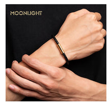 Handgewebtes Lederarmband mit Edelstahl-Button – Klassisches Unisex-Design in 15 Farben