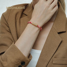 Handgewebtes Lederarmband mit Edelstahl-Button – Klassisches Unisex-Design in 15 Farben