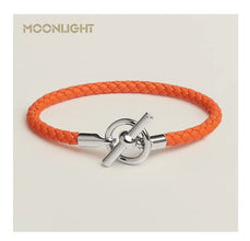 MOONLIGHT Lederarmband mit OT-Lock – Klassisches Unisex Couples Bracelet aus Echtleder