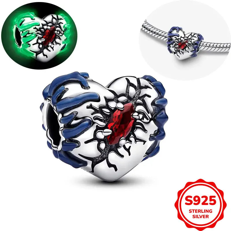 Stranger Things Charm Anhänger 925 Sterling Silber –  Demogorgon, Hellfire Club, Hawkins | für Bettelarmband