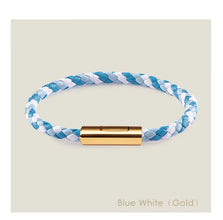 Handgewebtes Lederarmband mit Edelstahl-Button – Klassisches Unisex-Design in 15 Farben