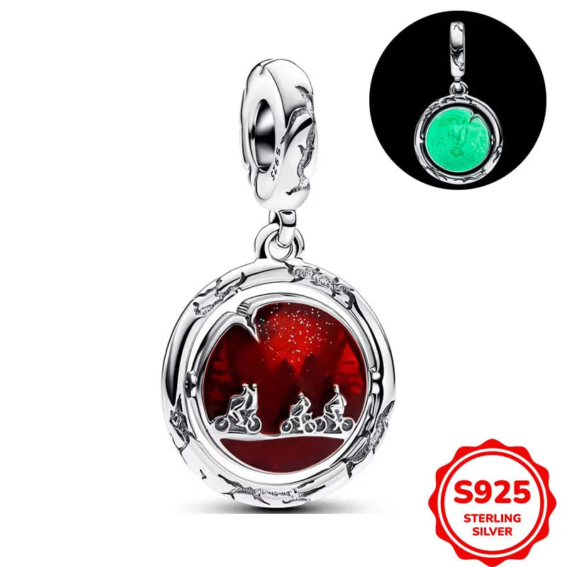 Stranger Things Charm Anhänger 925 Sterling Silber –  Demogorgon, Hellfire Club, Hawkins | für Bettelarmband