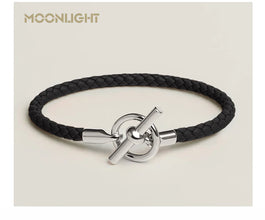 MOONLIGHT Lederarmband mit OT-Lock – Klassisches Unisex Couples Bracelet aus Echtleder