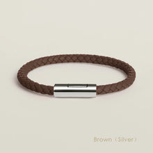 Handgewebtes Lederarmband mit Edelstahl-Button – Klassisches Unisex-Design in 15 Farben