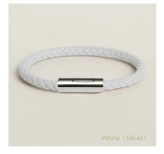 Handgewebtes Lederarmband mit Edelstahl-Button – Klassisches Unisex-Design in 15 Farben