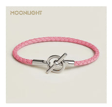 MOONLIGHT Lederarmband mit OT-Lock – Klassisches Unisex Couples Bracelet aus Echtleder