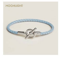 MOONLIGHT Lederarmband mit OT-Lock – Klassisches Unisex Couples Bracelet aus Echtleder