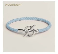 MOONLIGHT Lederarmband mit OT-Lock – Klassisches Unisex Couples Bracelet aus Echtleder