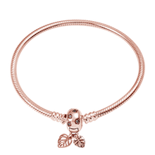 Charm Armband mit Blättern in Rosé & Silber