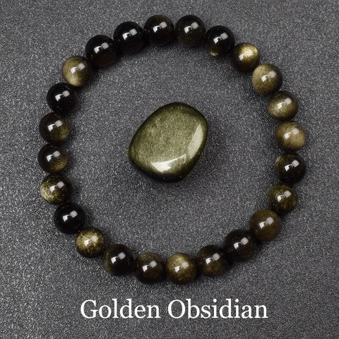 Golden Obsidian Naturstein Armband – Handgefertigte Energieperlen für Damen & Herren