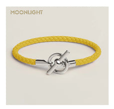 MOONLIGHT Lederarmband mit OT-Lock – Klassisches Unisex Couples Bracelet aus Echtleder