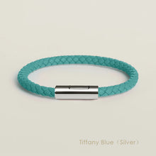 Handgewebtes Lederarmband mit Edelstahl-Button – Klassisches Unisex-Design in 15 Farben