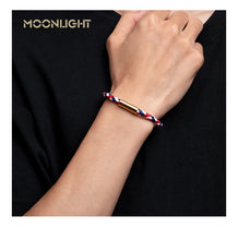 Handgewebtes Lederarmband mit Edelstahl-Button – Klassisches Unisex-Design in 15 Farben