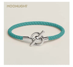 MOONLIGHT Lederarmband mit OT-Lock – Klassisches Unisex Couples Bracelet aus Echtleder
