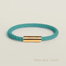 Handgewebtes Lederarmband mit Edelstahl-Button – Klassisches Unisex-Design in 15 Farben