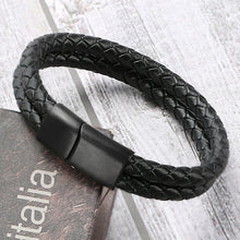 Doppeltes Vintage-Lederarmband mit Magnetverschluss – Geflochtenes Unisex-Design in 4 Farben