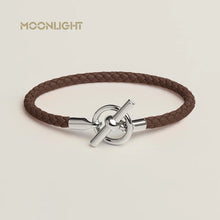 MOONLIGHT Lederarmband mit OT-Lock – Klassisches Unisex Couples Bracelet aus Echtleder