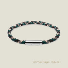 Handgewebtes Lederarmband mit Edelstahl-Button – Klassisches Unisex-Design in 15 Farben