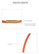 Handgewebtes Lederarmband mit Edelstahl-Button – Klassisches Unisex-Design in 15 Farben