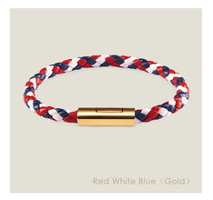 Handgewebtes Lederarmband mit Edelstahl-Button – Klassisches Unisex-Design in 15 Farben