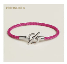 MOONLIGHT Lederarmband mit OT-Lock – Klassisches Unisex Couples Bracelet aus Echtleder