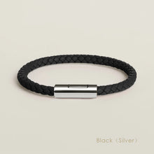 Handgewebtes Lederarmband mit Edelstahl-Button – Klassisches Unisex-Design in 15 Farben