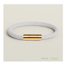 Handgewebtes Lederarmband mit Edelstahl-Button – Klassisches Unisex-Design in 15 Farben