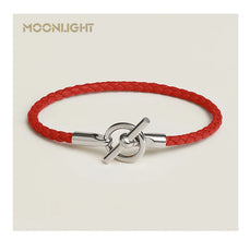 MOONLIGHT Lederarmband mit OT-Lock – Klassisches Unisex Couples Bracelet aus Echtleder