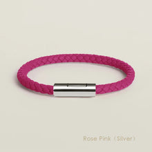 Handgewebtes Lederarmband mit Edelstahl-Button – Klassisches Unisex-Design in 15 Farben