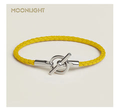 MOONLIGHT Lederarmband mit OT-Lock – Klassisches Unisex Couples Bracelet aus Echtleder