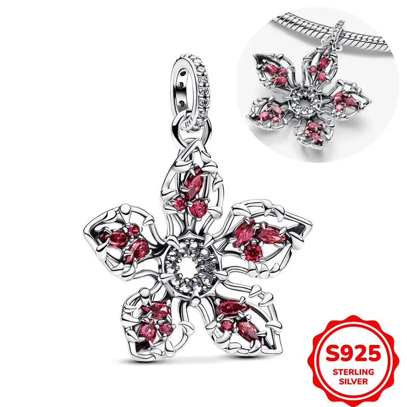 Stranger Things Charm Anhänger 925 Sterling Silber –  Demogorgon, Hellfire Club, Hawkins | für Bettelarmband