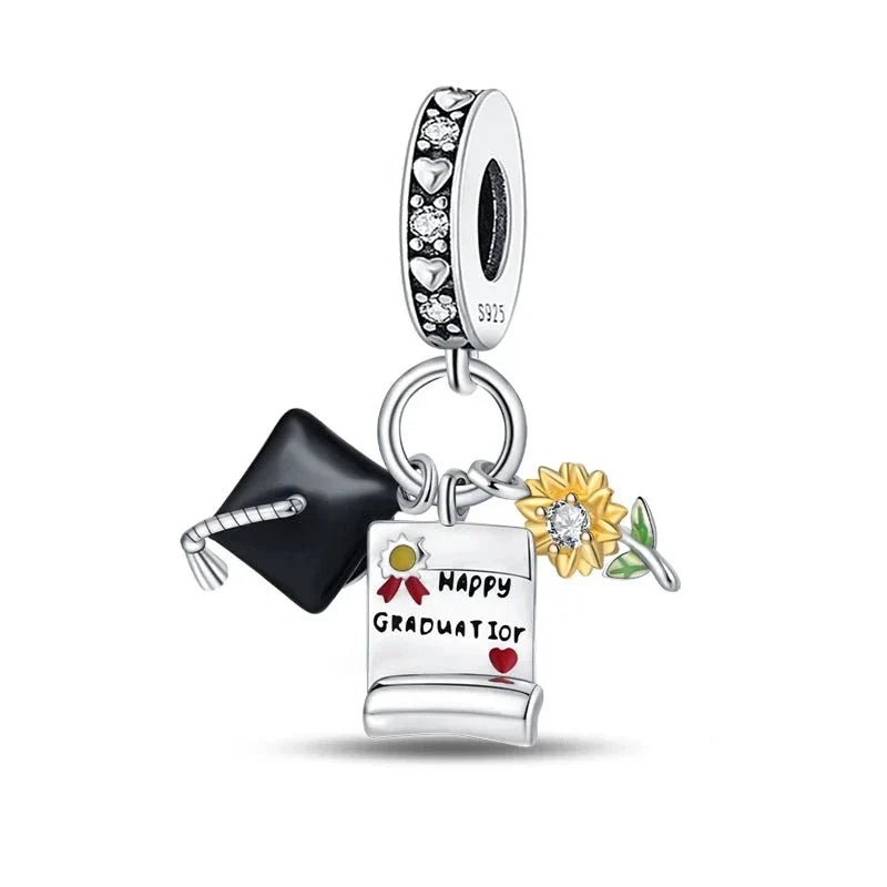 Abschluss Charm Kollektion 925 Sterling Silber – Studium &amp; Ausbildung Anhänger für Bettelarmband - CharmsLuv