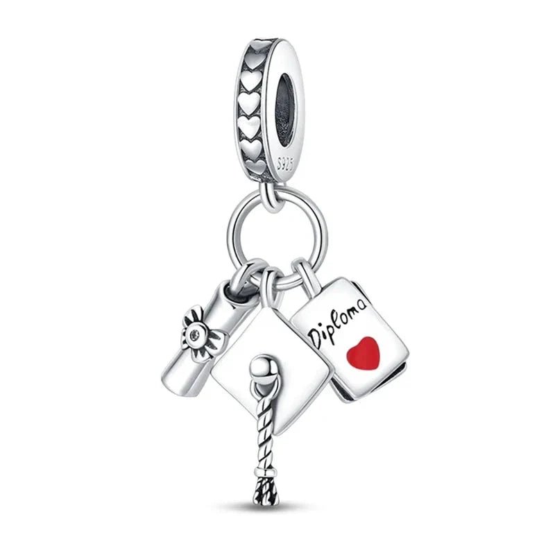 Abschluss Charm Kollektion 925 Sterling Silber – Studium &amp; Ausbildung Anhänger für Bettelarmband - CharmsLuv