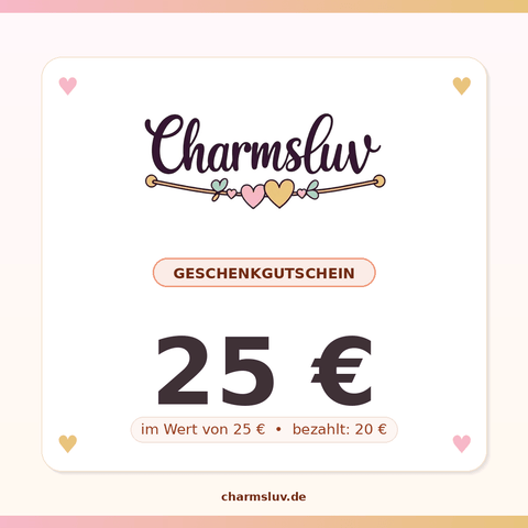 CharmsLuv Geschenkgutschein – Sofort als PDF zum Ausdrucken - CharmsLuv
