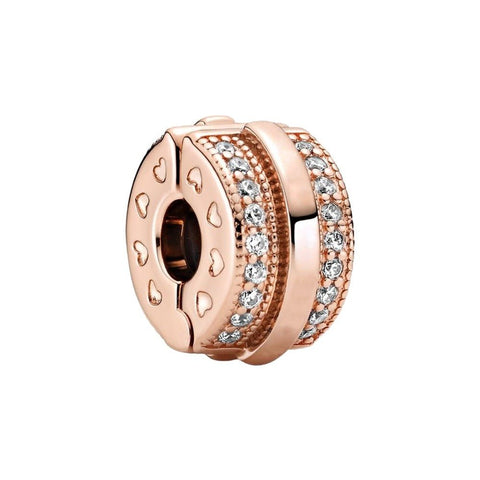 Clip Charm 925 Sterling Silber Funkelnd – Zirkonia Stopper für Bettelarmband - CharmsLuv