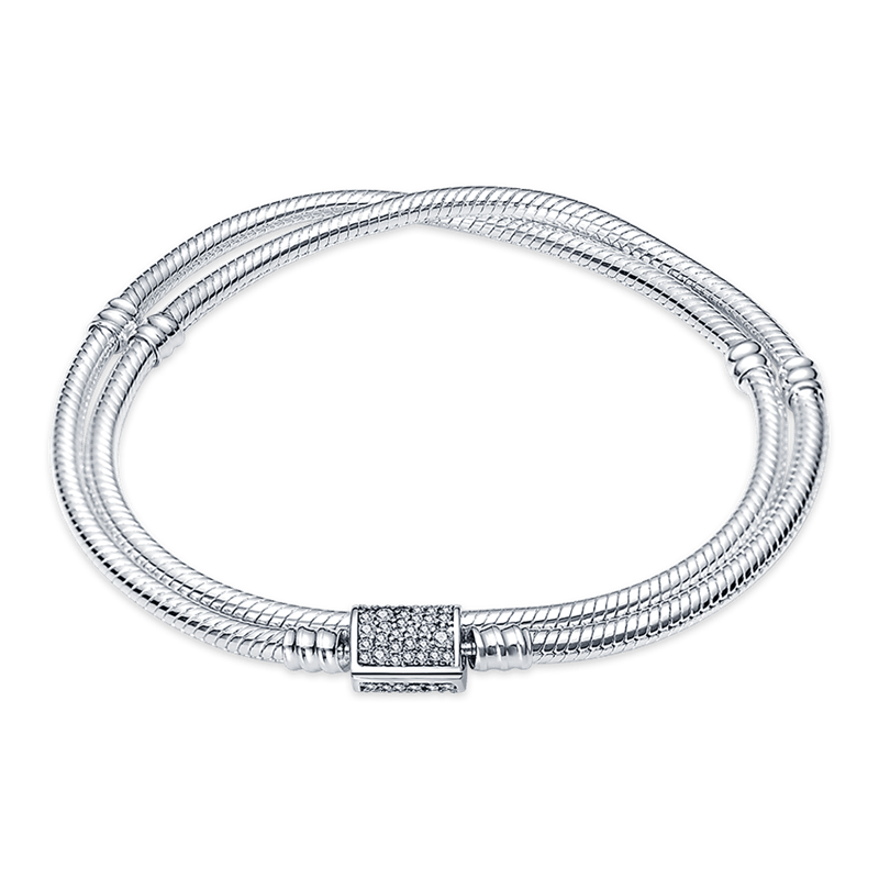 Doppeltes Charm Armband 925 Sterling Silber – Zwei Ketten Bettelarmband für Damen - CharmsLuv