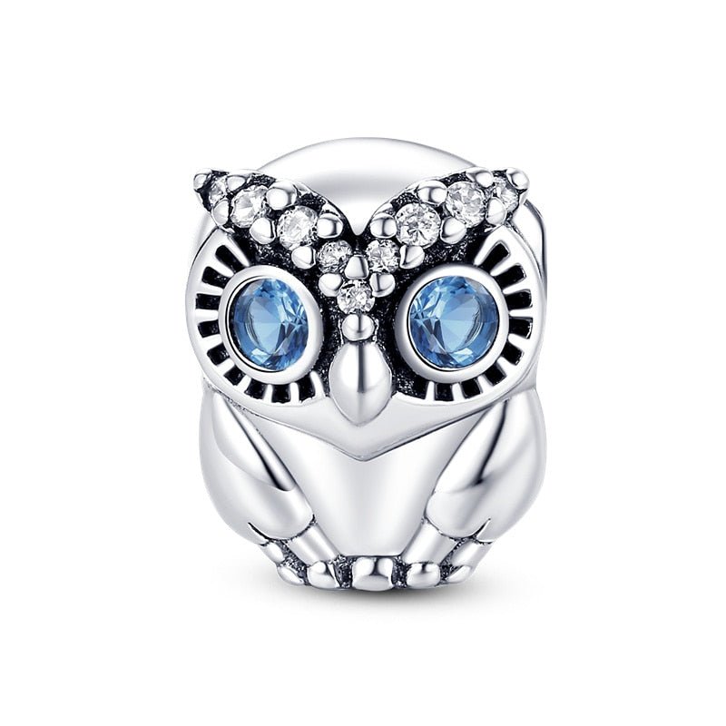 Eule Charm Anhänger 925 Sterling Silber – Weisheits - Symbol für Bettelarmband - CharmsLuv