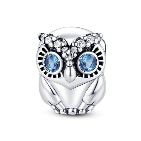 Eule Charm Anhänger 925 Sterling Silber – Weisheits - Symbol für Bettelarmband - CharmsLuv